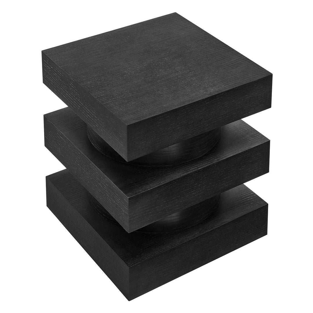 Stacked End Table - Black