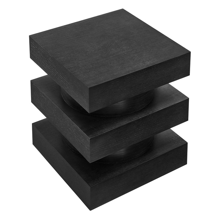 Stacked End Table - Black