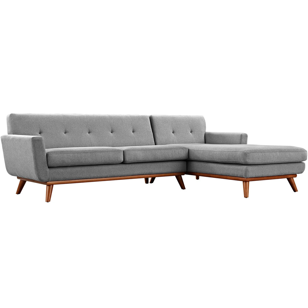 Gage Right-Facing Upholstered Fabric Sectional Sofa - Expectation Gray