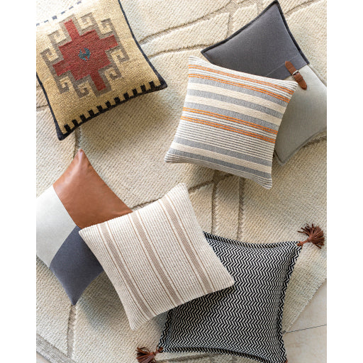 Timber Ridge TR-003 18x18 Cotton Leather Accent Pillow