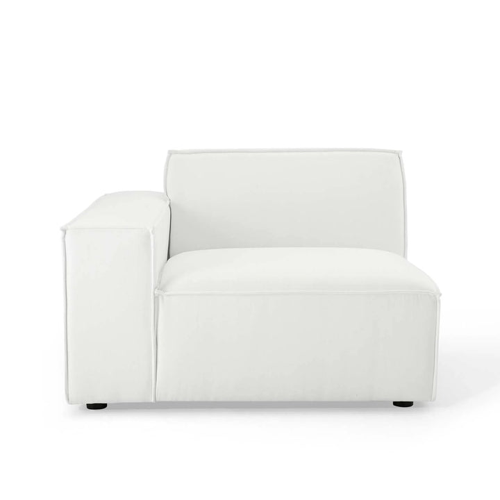 Tressor Left-Arm Sectional Sofa Chair - White
