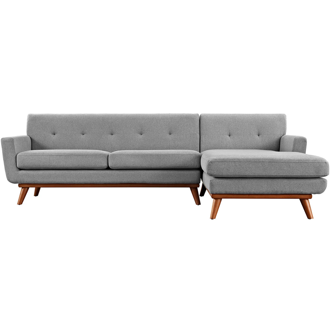 Gage Right-Facing Upholstered Fabric Sectional Sofa - Expectation Gray