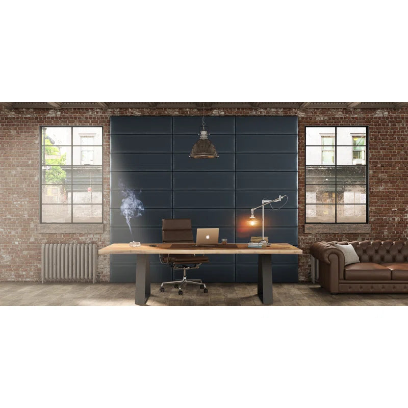 Velvet Wall Paneling in Peacock Blue
