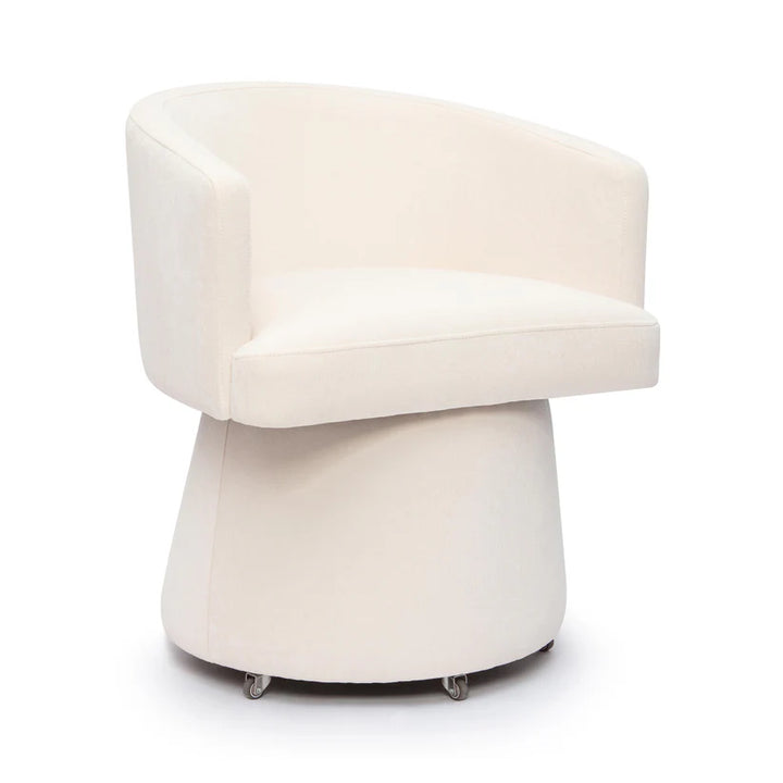 Kelly Cream Upcycled Chenille Rolling Desk Chair