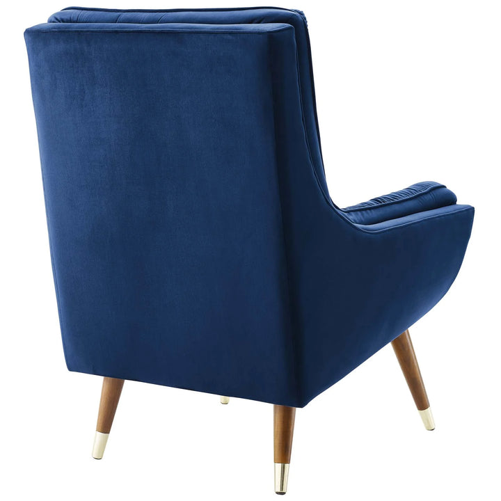 Sutton Velvet Lounge Chair Navy