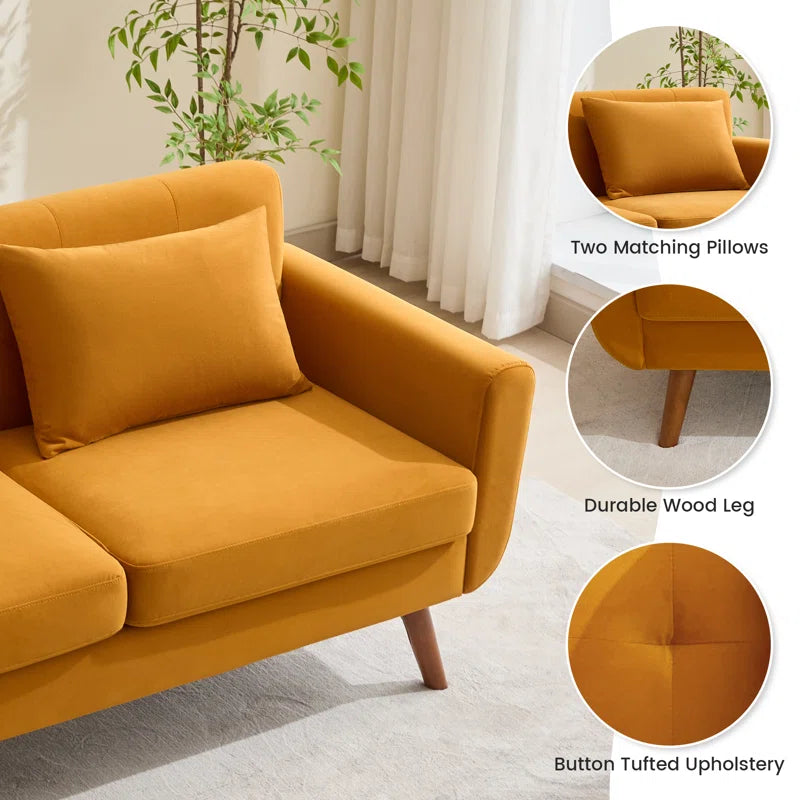 Jadier 66" Upholstered Loveseat Square Sofa