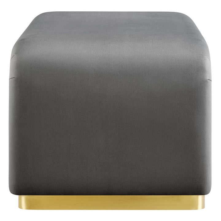 Dell Performance Velvet Waterfall Ottoman - Brass Storm Gray