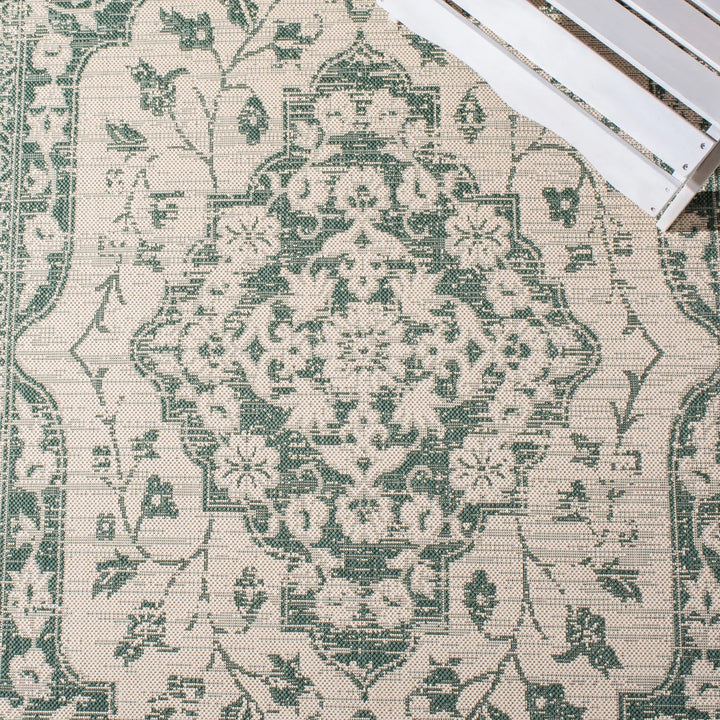 Flynt Oriental Beige/Dark Green Indoor / Outdoor Area Rug