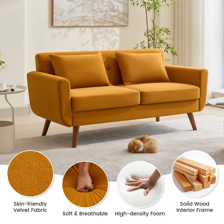Jadier 66" Upholstered Loveseat Square Sofa