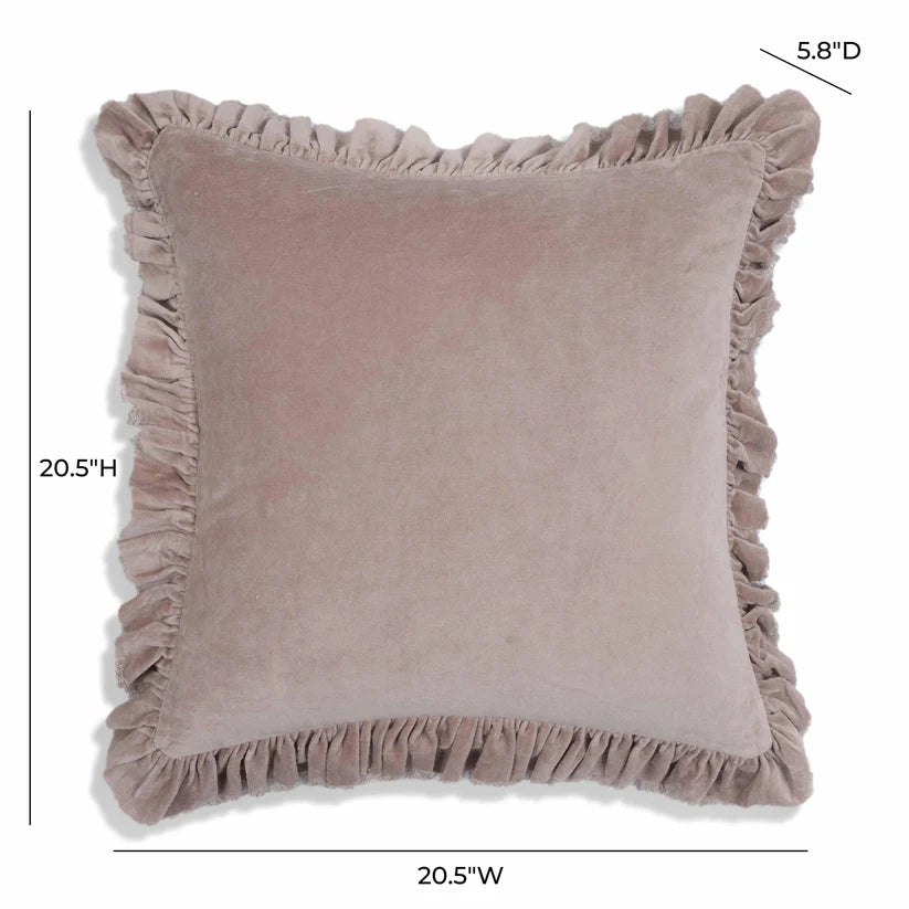 Arina Distressed Pink Velvet Pillow - 20" x 20"