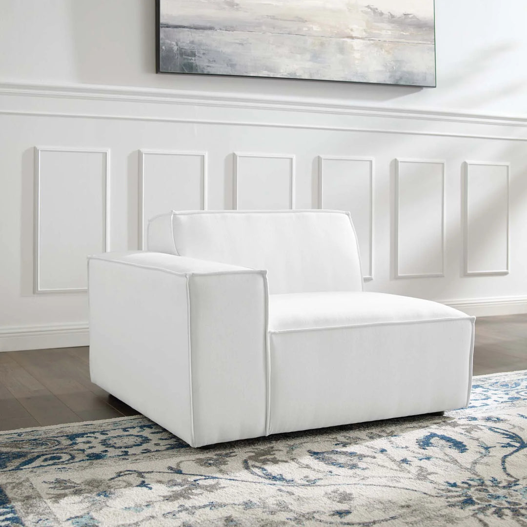 Tressor Left-Arm Sectional Sofa Chair - White