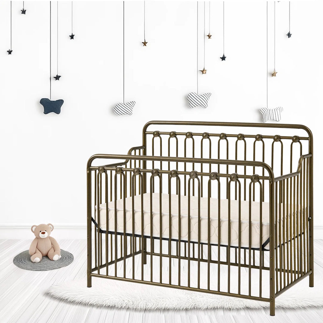 Baldwin 4 In 1 Convertible Metal Crib In Alabaster