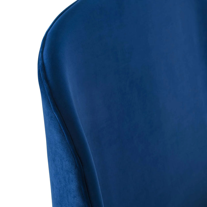Rima Blue Velvet Platform Bed - Queen