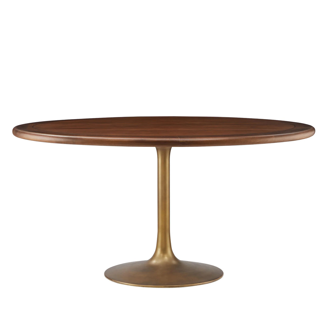 Nalita 60" Round Dining Table - Black/Brass