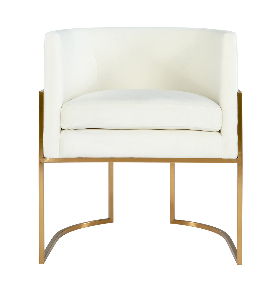 Selle Cream Velvet Dining Chair Gold Leg