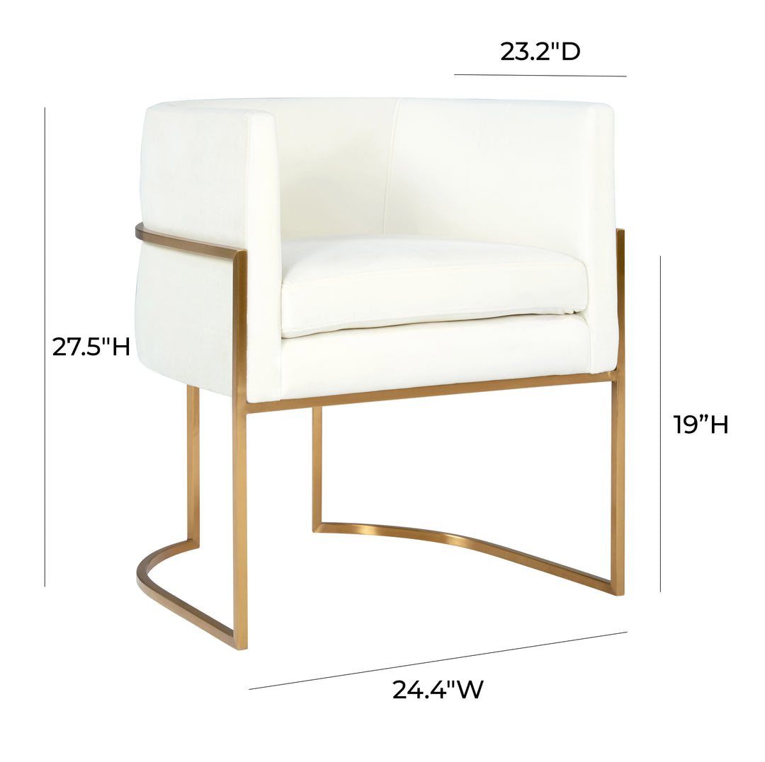 Selle Cream Velvet Dining Chair Gold Leg