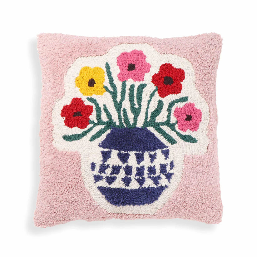 Bloom Tufted Cotton 20" Square Accent Pillow