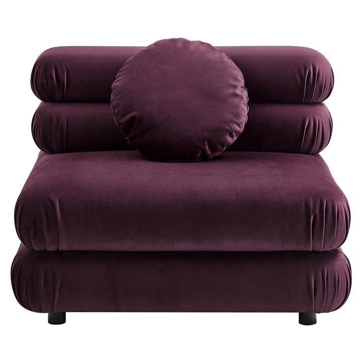 Billee Performance Velvet Armless Chair - Mulberry