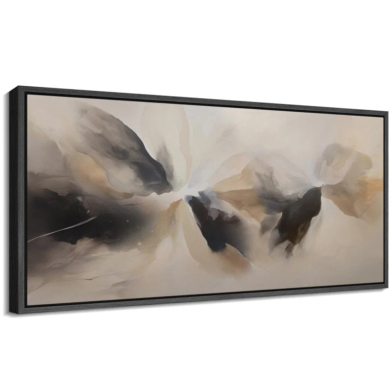 Grunge Abstract Paint Stroke Effect " Abstract Landscape Brown Gray Mountain Expanse Modern Art Relax Calm Warm Extra Large Pictures "