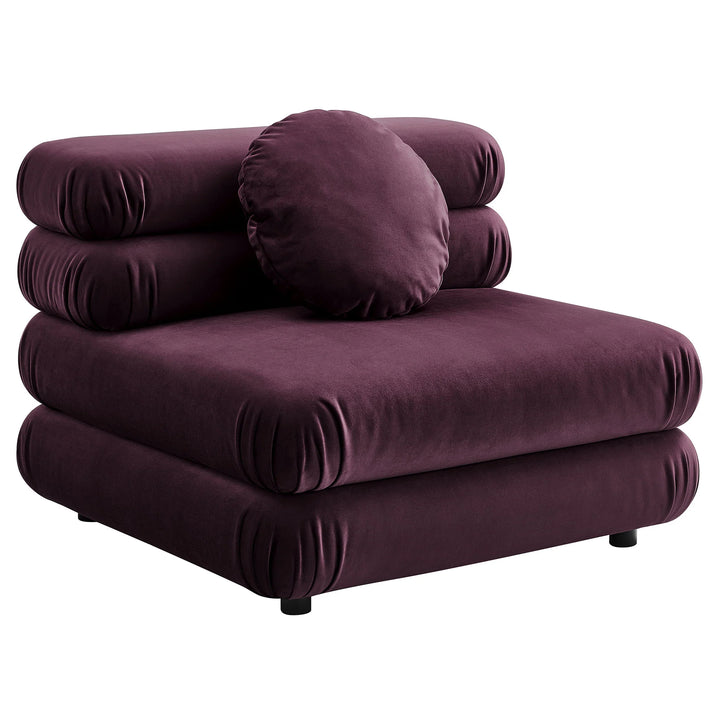 Billee Performance Velvet Armless Chair - Mulberry