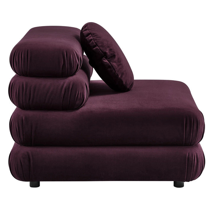 Billee Performance Velvet Armless Chair - Mulberry