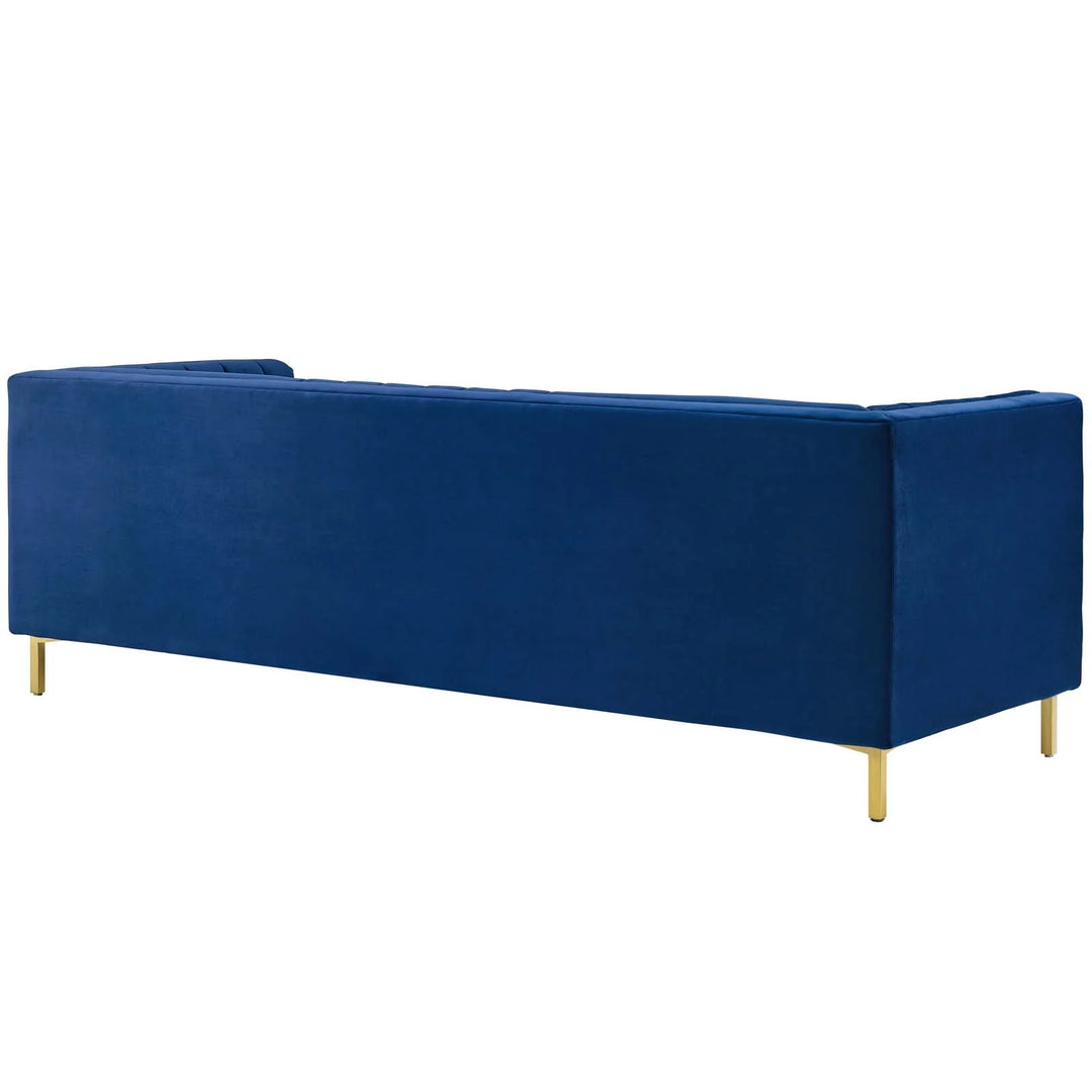 Tingen Channel Tufted Sofa - Navy