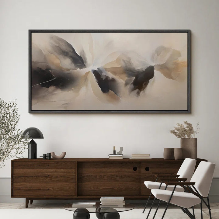 Grunge Abstract Paint Stroke Effect " Abstract Landscape Brown Gray Mountain Expanse Modern Art Relax Calm Warm Extra Large Pictures "