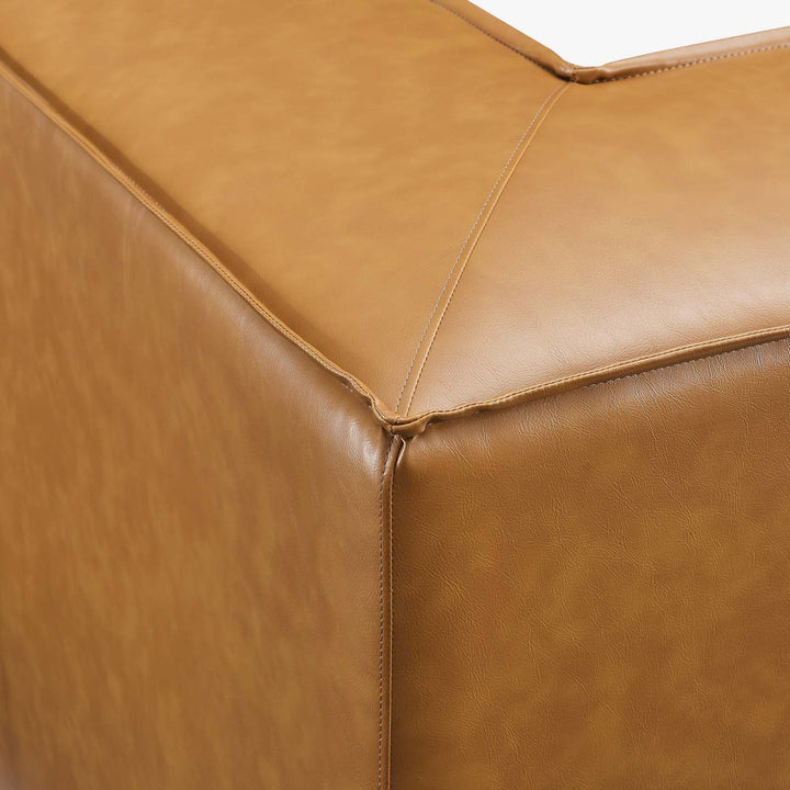 Tressor Vegan Leather Sectional Sofa Corner Chair - Tan