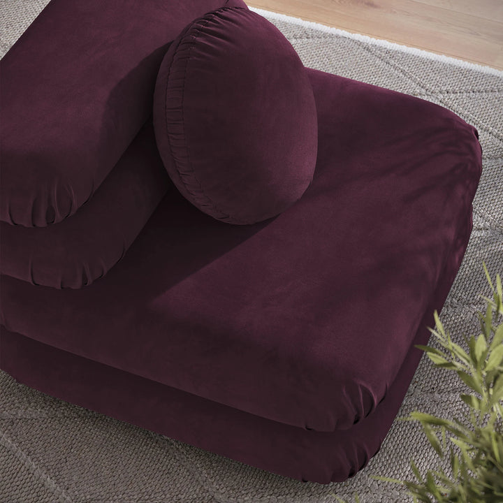 Billee Performance Velvet Armless Chair - Mulberry