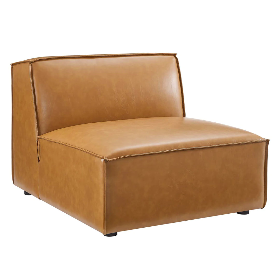 Tressor Vegan Leather Sectional Sofa Armless Chair