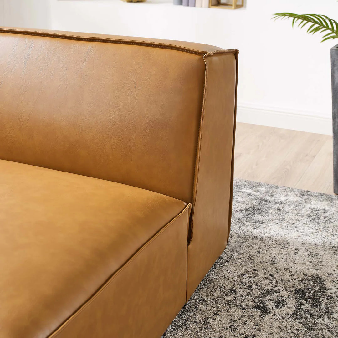 Tressor Vegan Leather Sectional Sofa Armless Chair