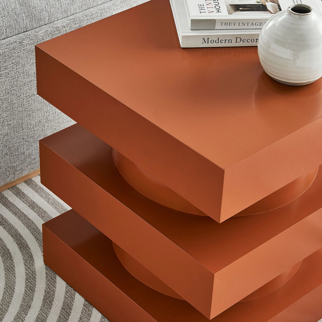 Stacked End Table - Orange