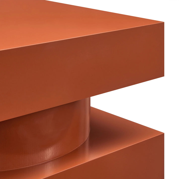 Stacked End Table - Orange