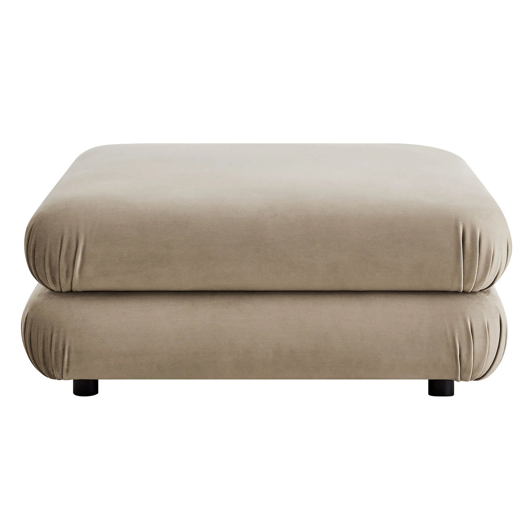 Billee Performance Velvet Ottoman - Taupe