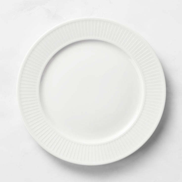 Pillivuyt Plisse Porcelain Dinner Plates, Set Of 4