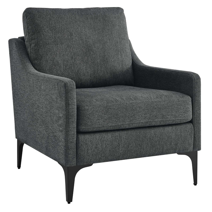 Lancor Upholstered Fabric Armchair Charcoal