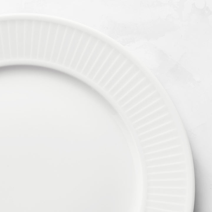 Pillivuyt Plisse Porcelain Dinner Plates, Set Of 4