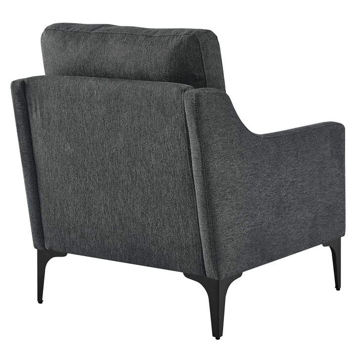 Lancor Upholstered Fabric Armchair Charcoal