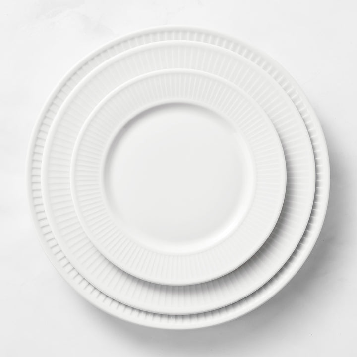 Pillivuyt Plisse Porcelain Dinner Plates, Set Of 4