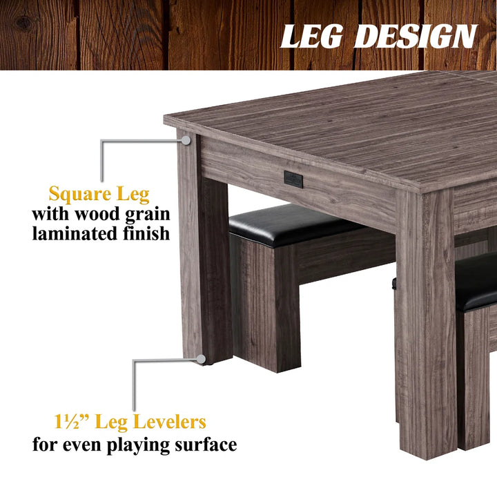 Barrington Billiards Monteray 3-in-1 Combination Table includes 7’ Billiard Table, Table Tennis and Dining Top with Game Accessories & Rolling Storage Caddy