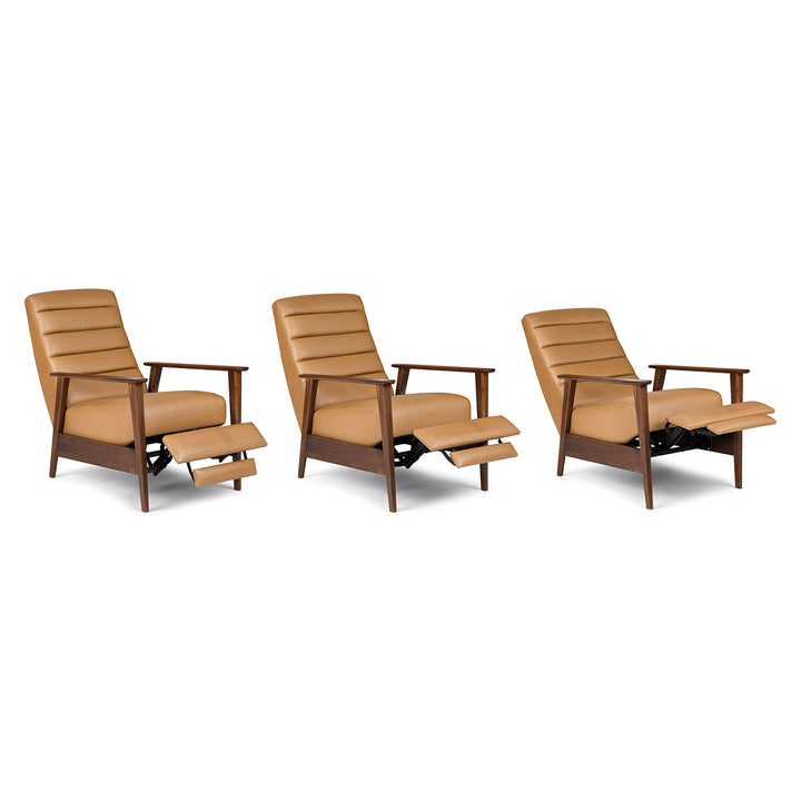 Ellow 28.5" Leather Reclining Lounge Chair - Charme Tan