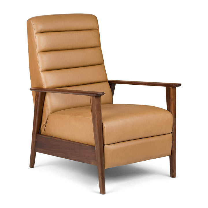 Ellow 28.5" Leather Reclining Lounge Chair - Charme Tan