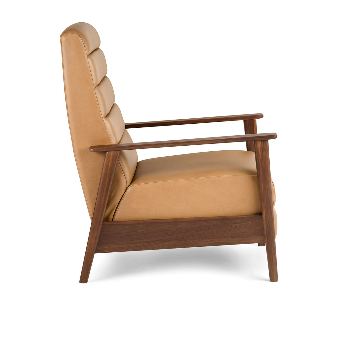 Ellow 28.5" Leather Reclining Lounge Chair - Charme Tan