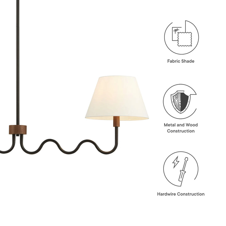 Swiggy 2-Arm Pendant Light - Walnut Black