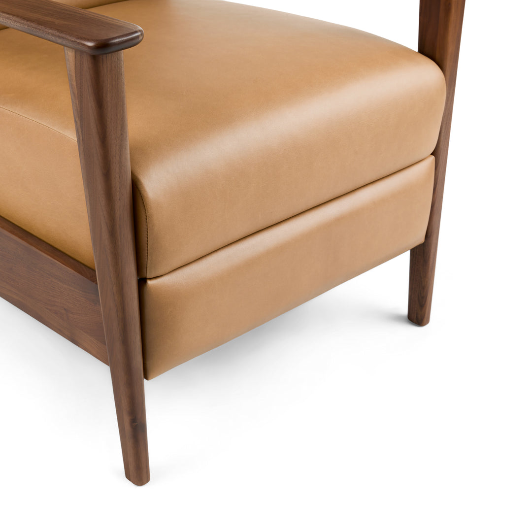 Ellow 28.5" Leather Reclining Lounge Chair - Charme Tan