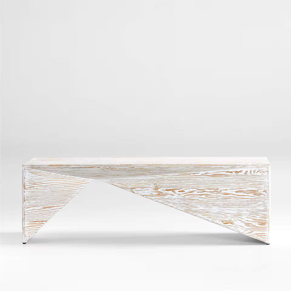 Nord White Wood Entryway Bench