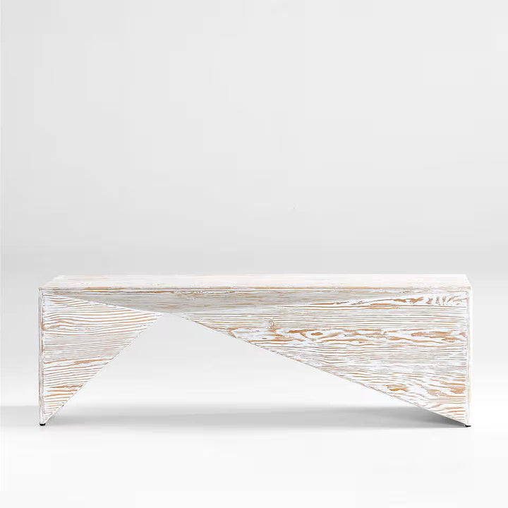 Nord White Wood Entryway Bench