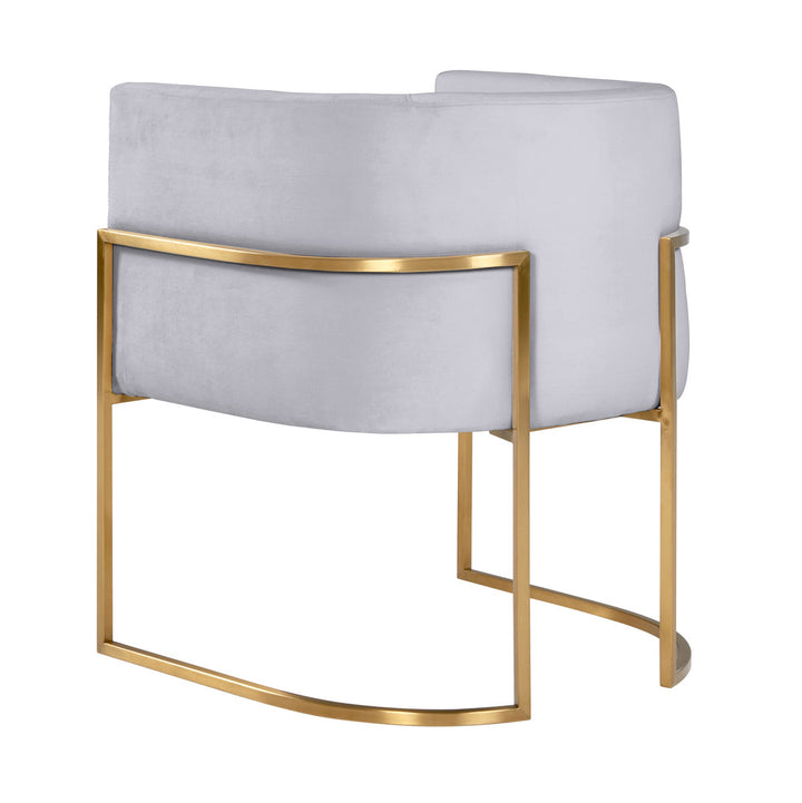 Selle Grey Velvet Dining Chair - Gold Frame