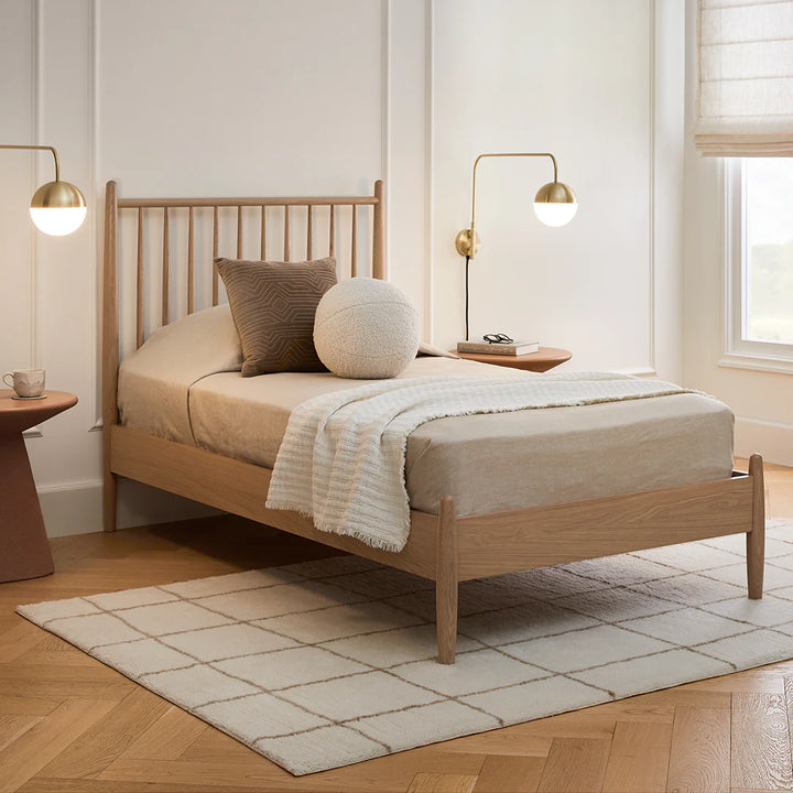 Lenia Bed White Oak Twin