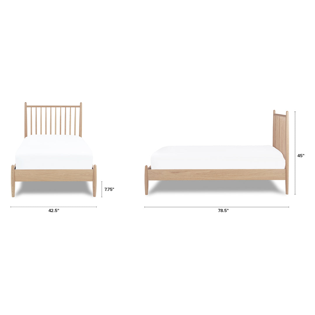 Lenia Bed White Oak Twin